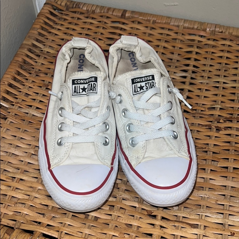 Converse White and Red Chuck Taylor Sneakers